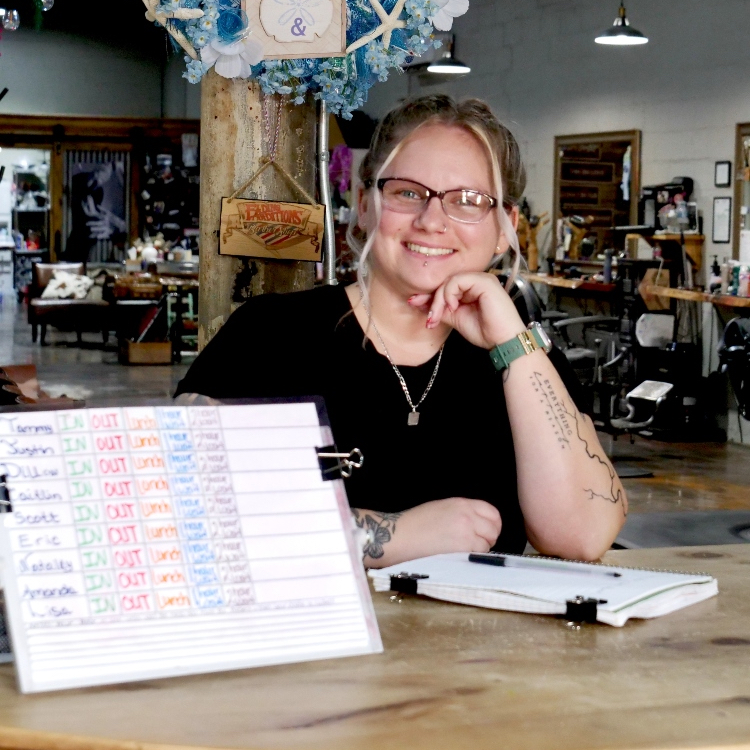 Kelsey Ragsdale, Receptionist at Fading Traditions Barber Shop